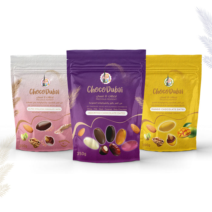 Assorted 350 GM + Mango 200 GM +Himalayan Chocolate Dates With Nuts 200 GM