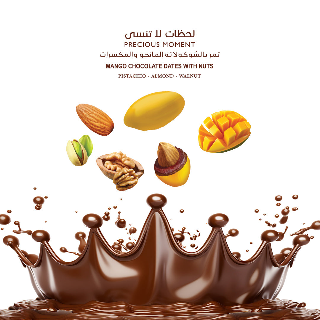 Choco Dubai Mango Chocolate Dates with Nuts – Viral Dubai Edition (100g)