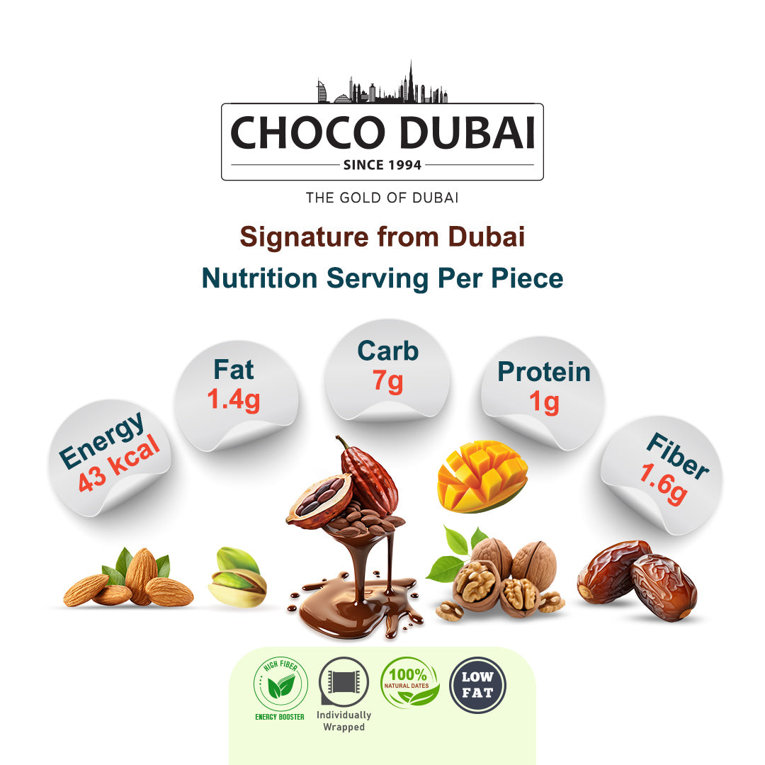 Choco Dubai Mango Chocolate Dates with Nuts – Viral Dubai Edition (100g)