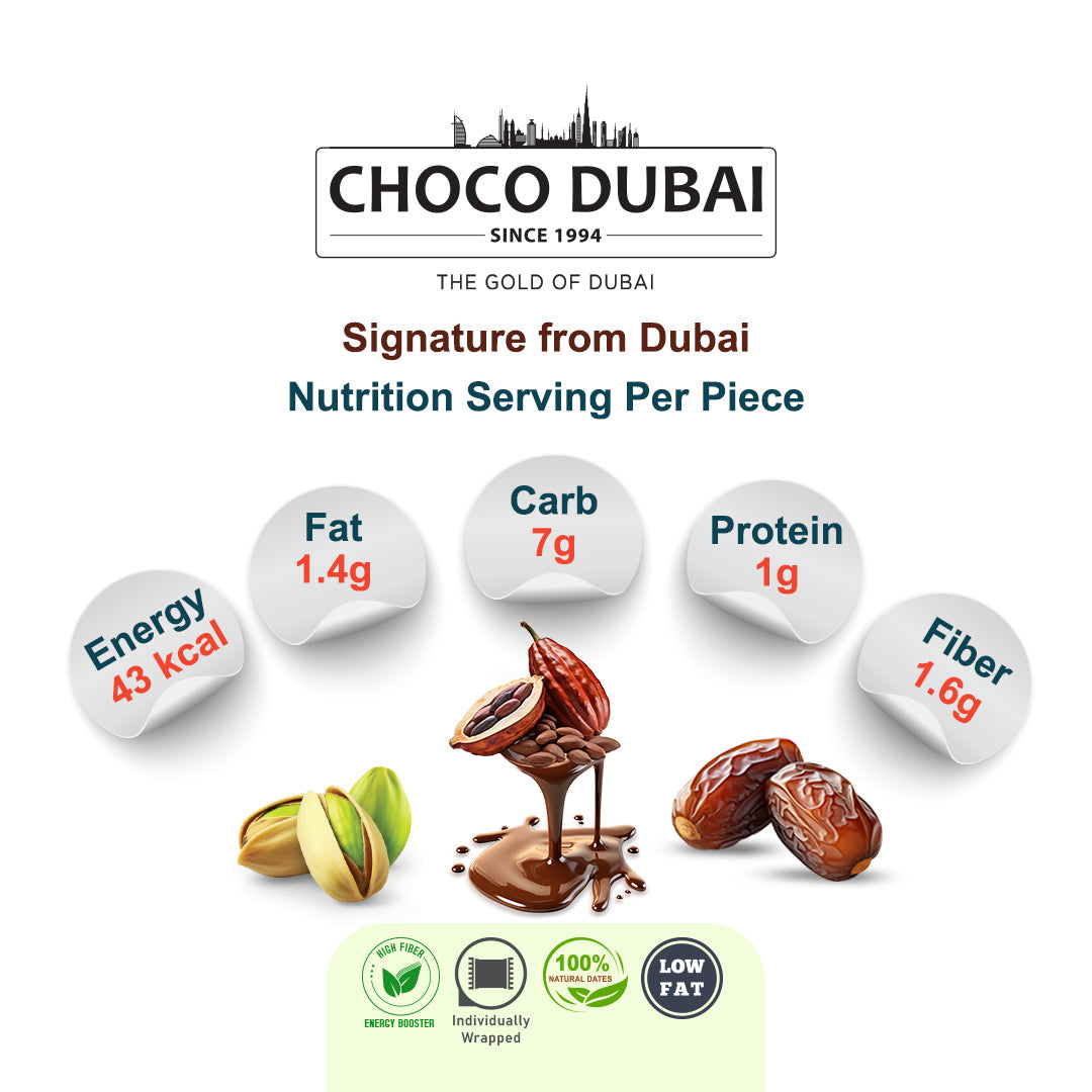 Choco Dubai Pistachio Kunafa Stuffed Date with Peanut Butter – Viral Dubai Edition (100g)