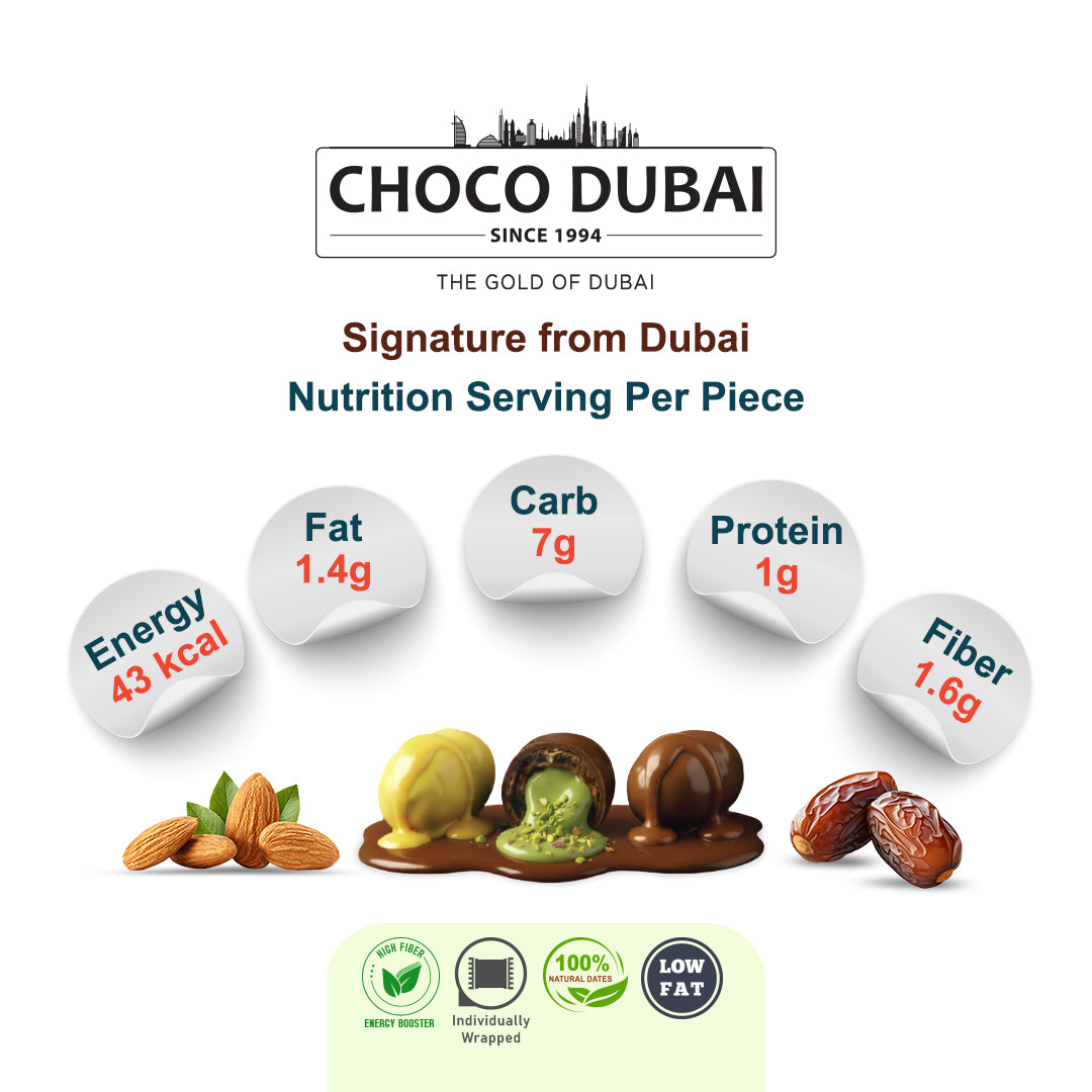 Choco Dubai Premium Chocolate Dates – Mango, Milk & Kunafa Pistachio (250g)