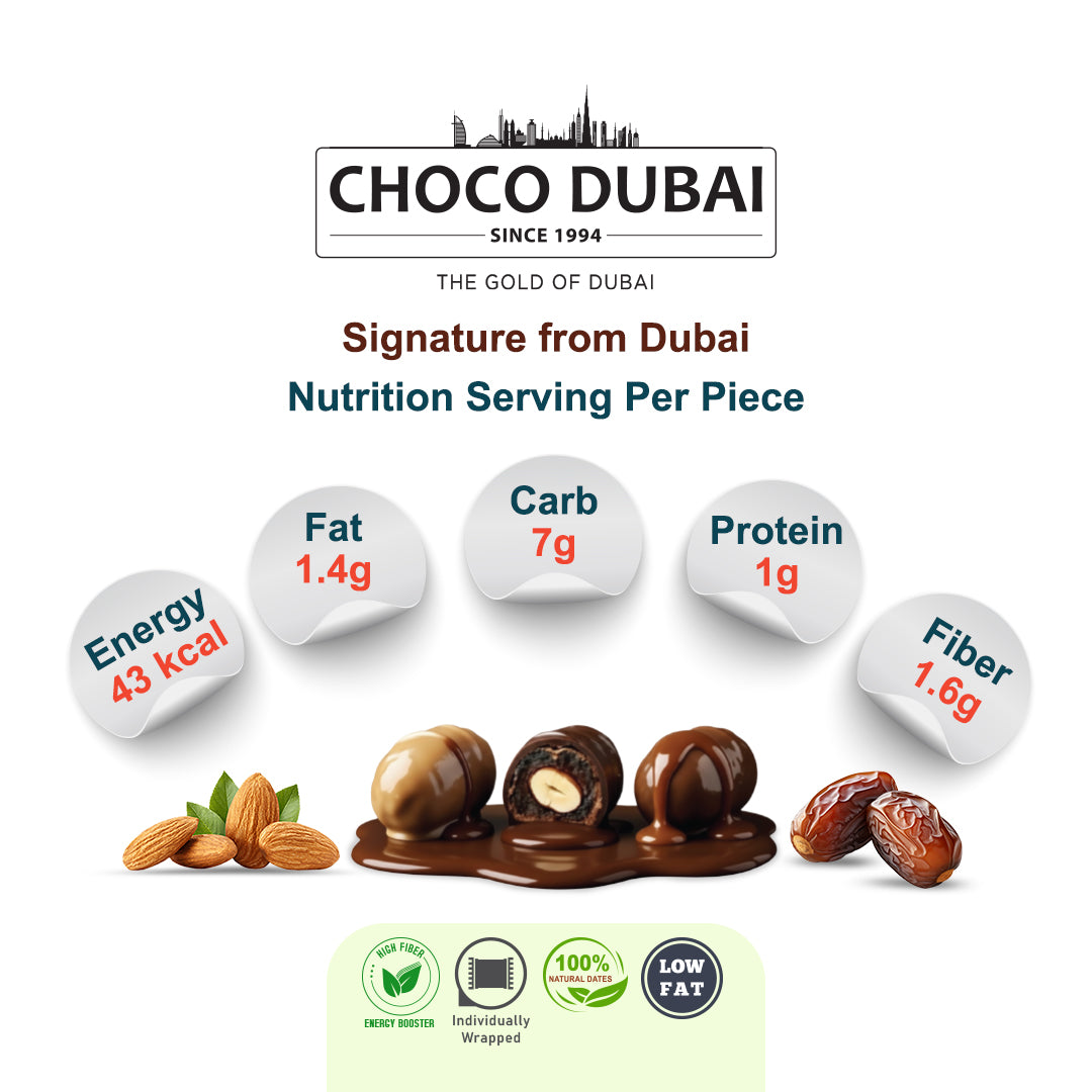 Choco Dubai Premium Chocolate Dates – Dark, Milk & Caramel (250g)