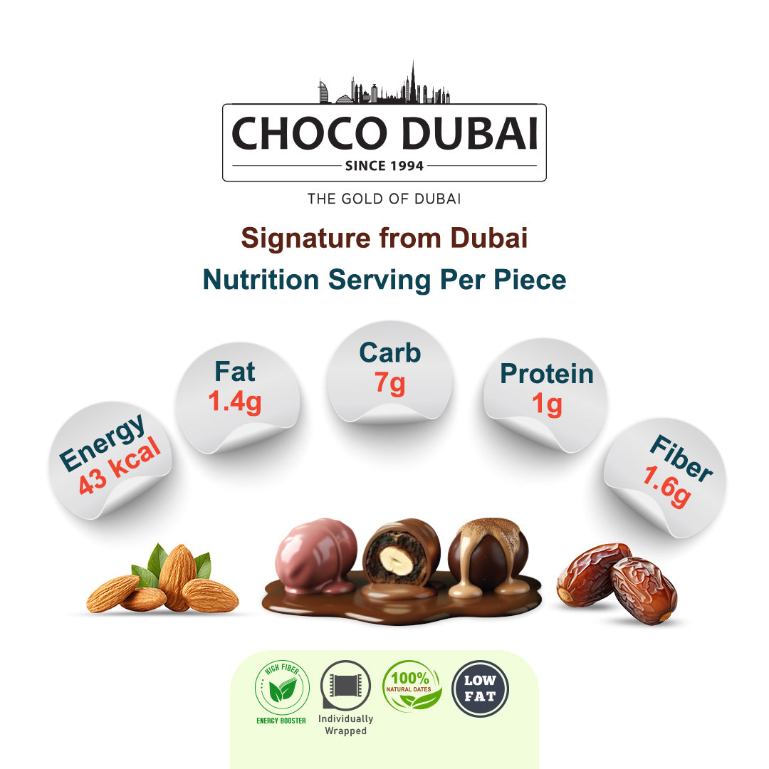 Choco Dubai Premium Chocolate Dates – Milk, Ruby & Coffee (250g)
