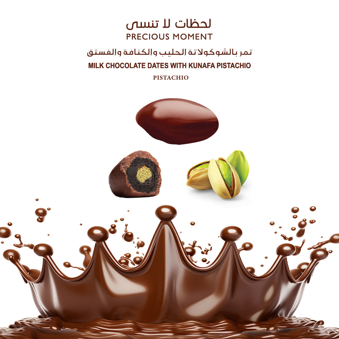 Choco Dubai Pistachio Kunafa Stuffed Date with Peanut Butter – Viral Dubai Edition (100g)