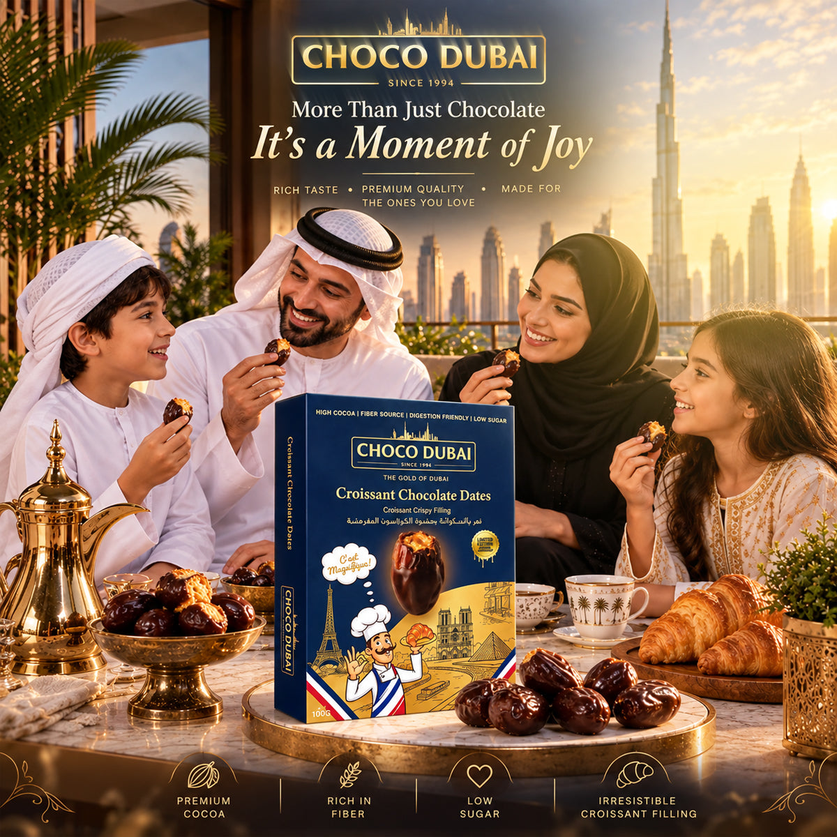 Croissant Chocolate Dates 100g | Croissant Crispy Filling