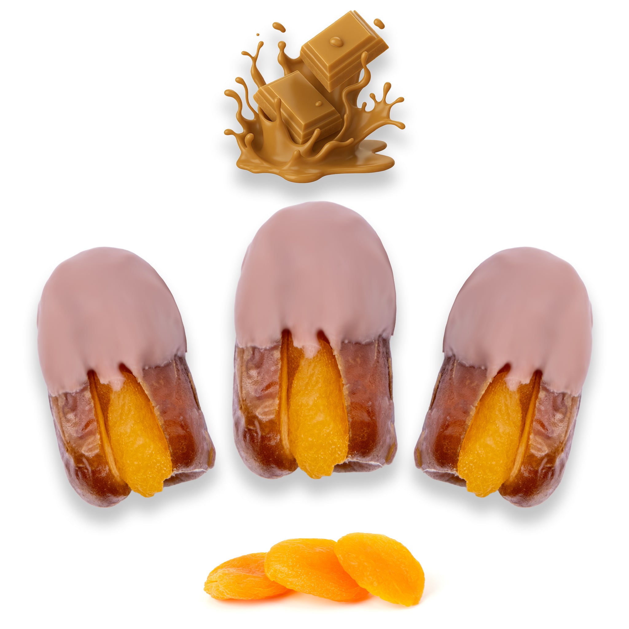 Luxury Sagi Dates Stuffed with Nuts & Half-Dipped in Caramel Chocolate