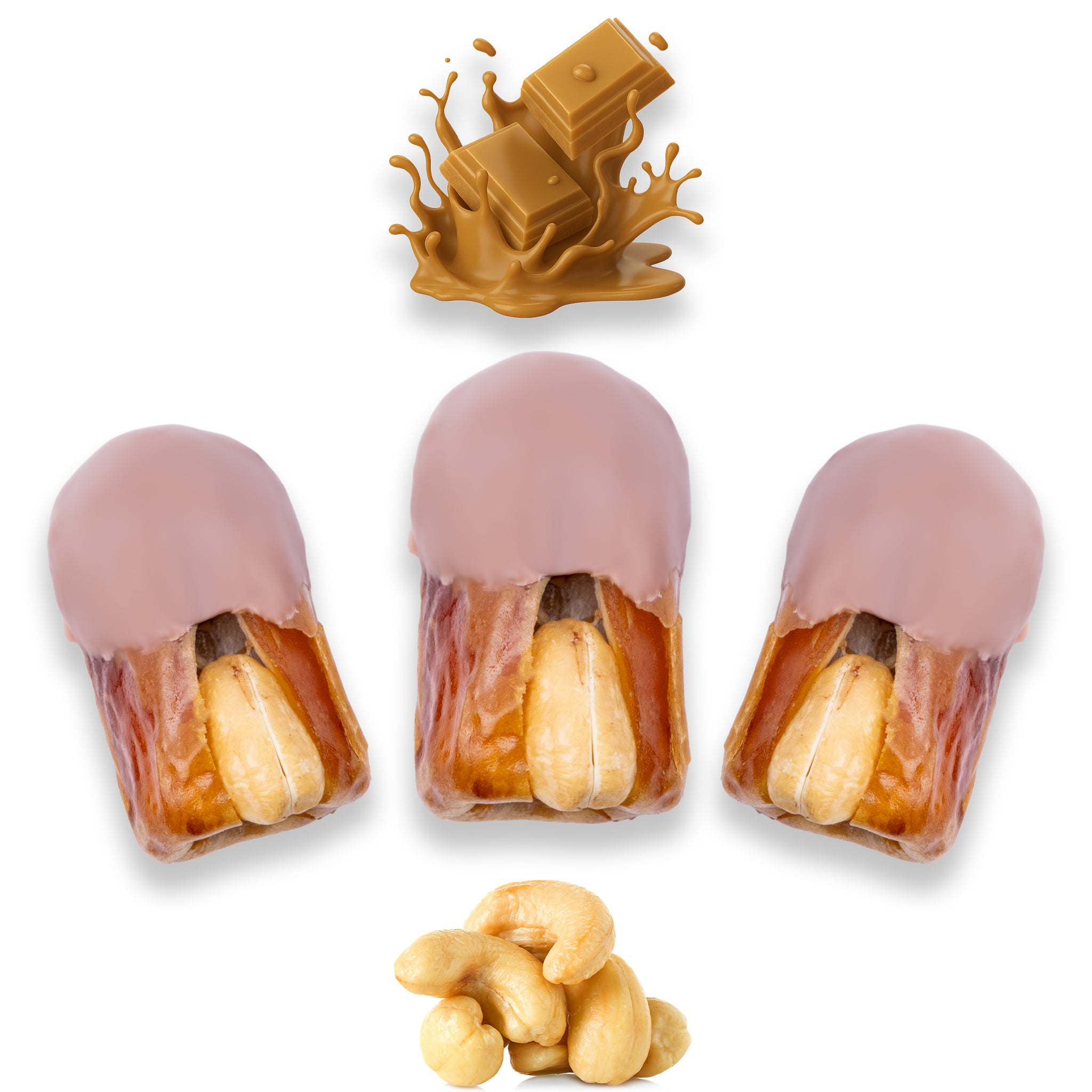 Luxury Sagi Dates Stuffed with Nuts & Half-Dipped in Caramel Chocolate