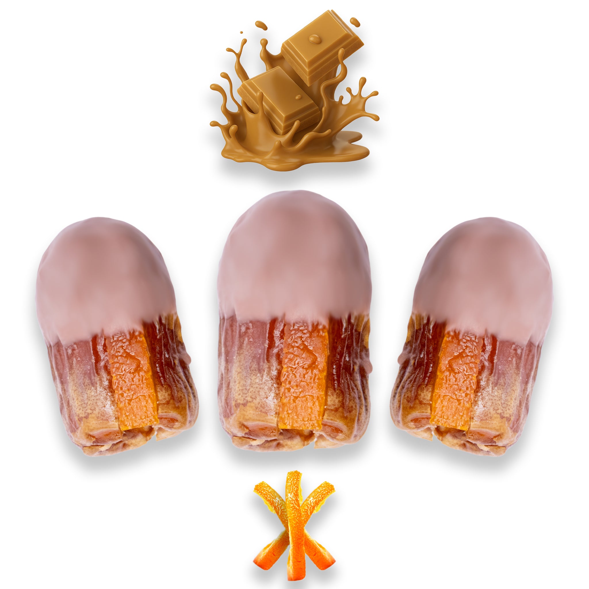 Luxury Sagi Dates Stuffed with Nuts & Half-Dipped in Caramel Chocolate