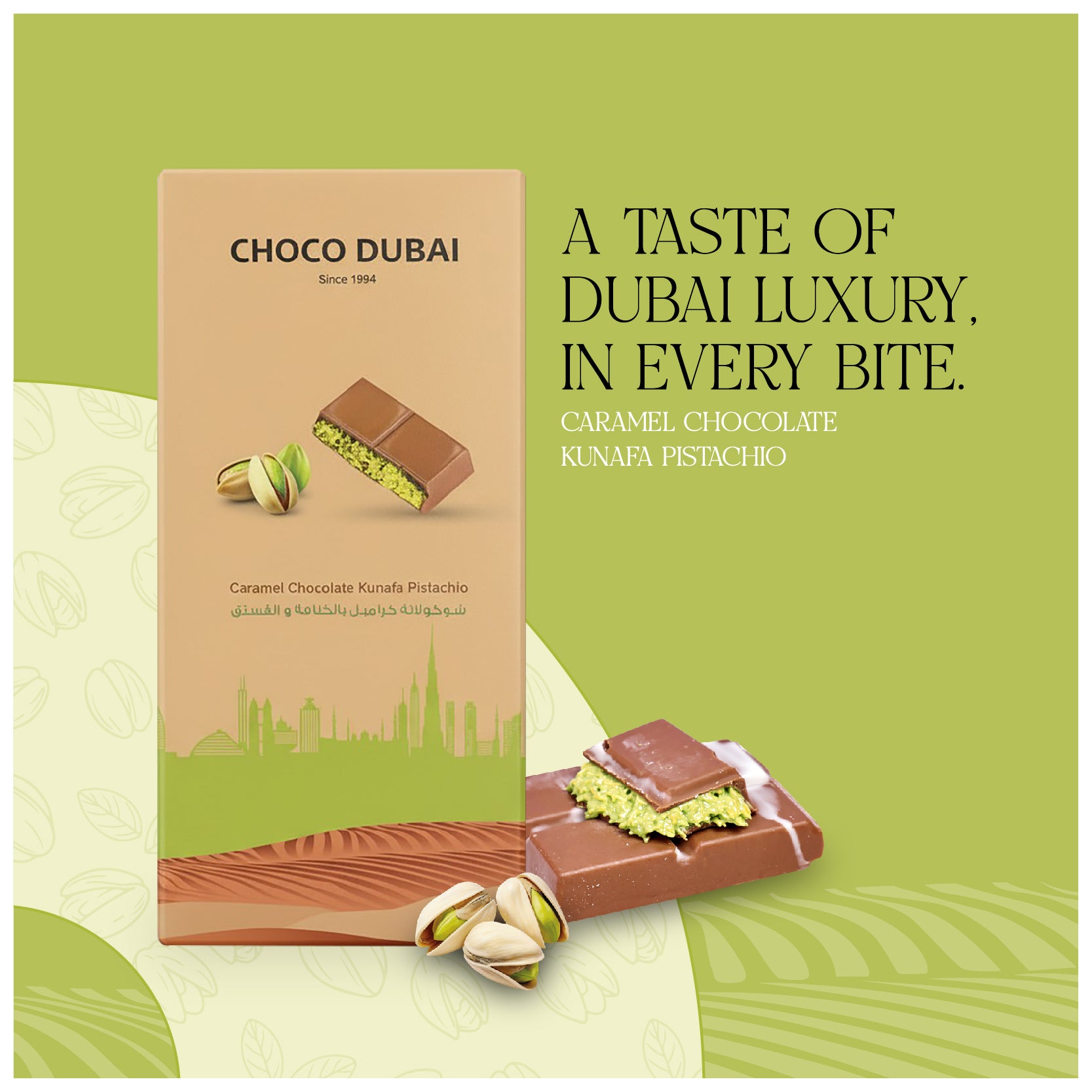 Caramel Chocolate Kunafa Pistachio 100 GM