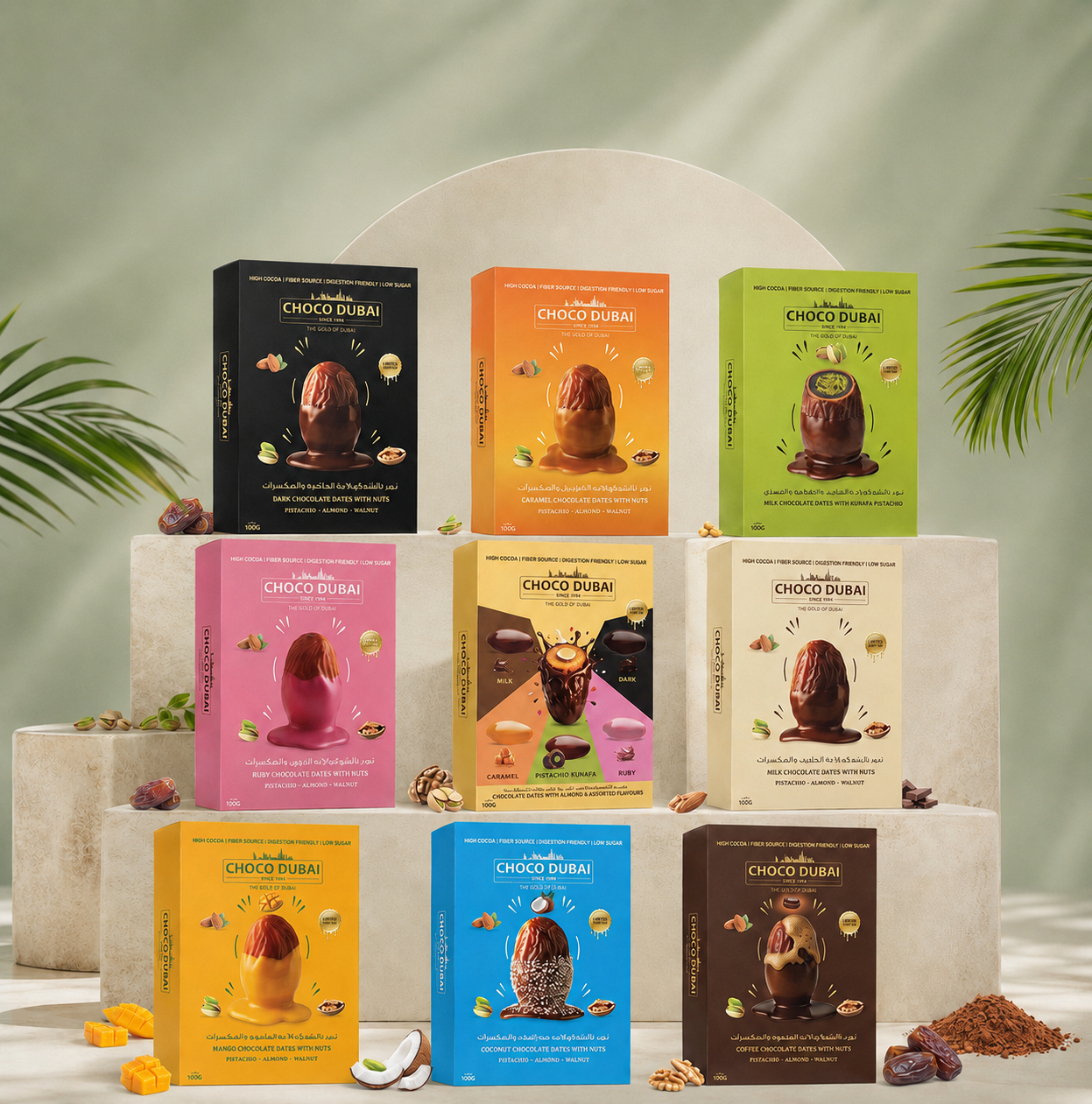 Choco Dubai Chocolate Dates – 9 Flavours | Limited Offer Deal