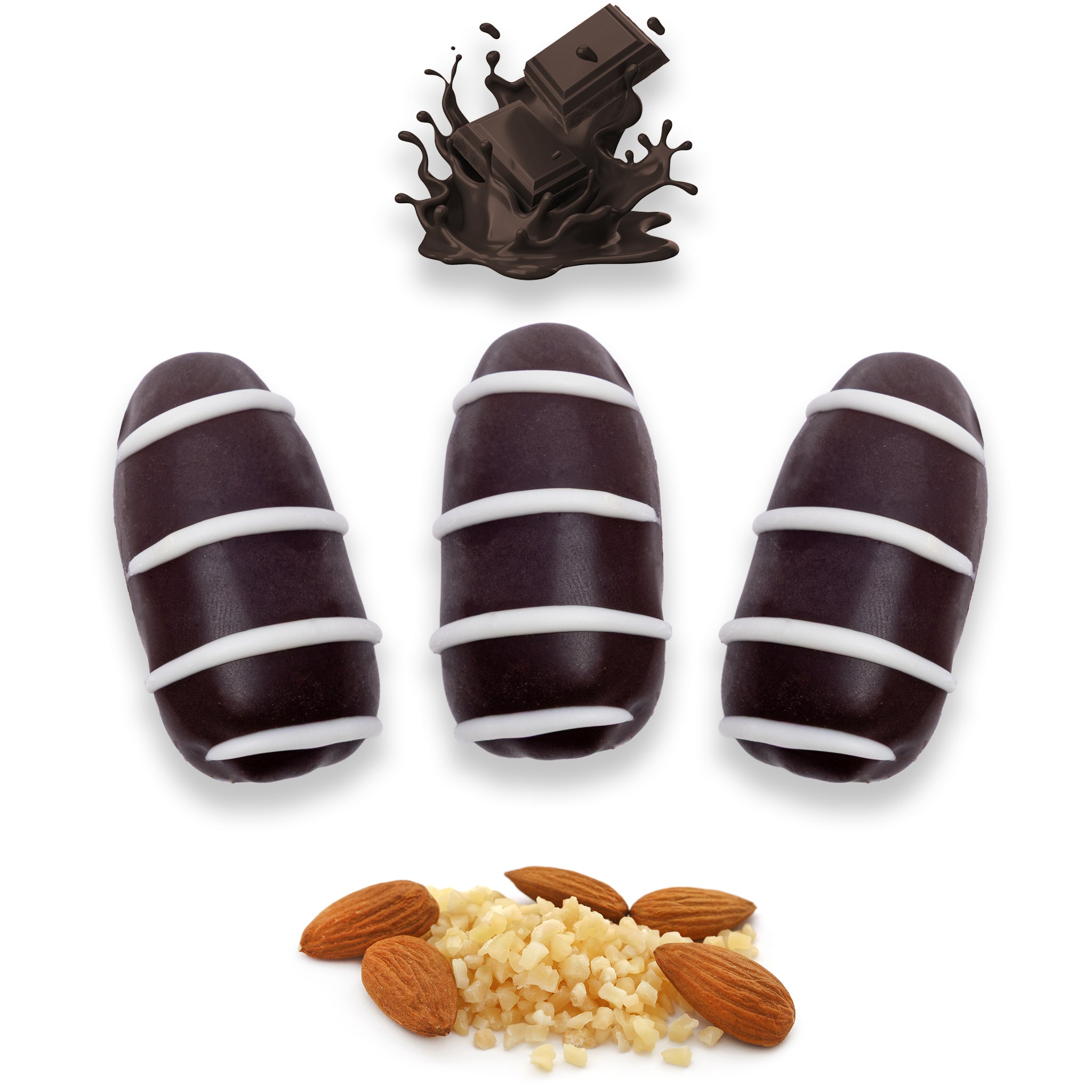 Coffee Chocolate Dates Stuffed With Nuts - Full Dipped