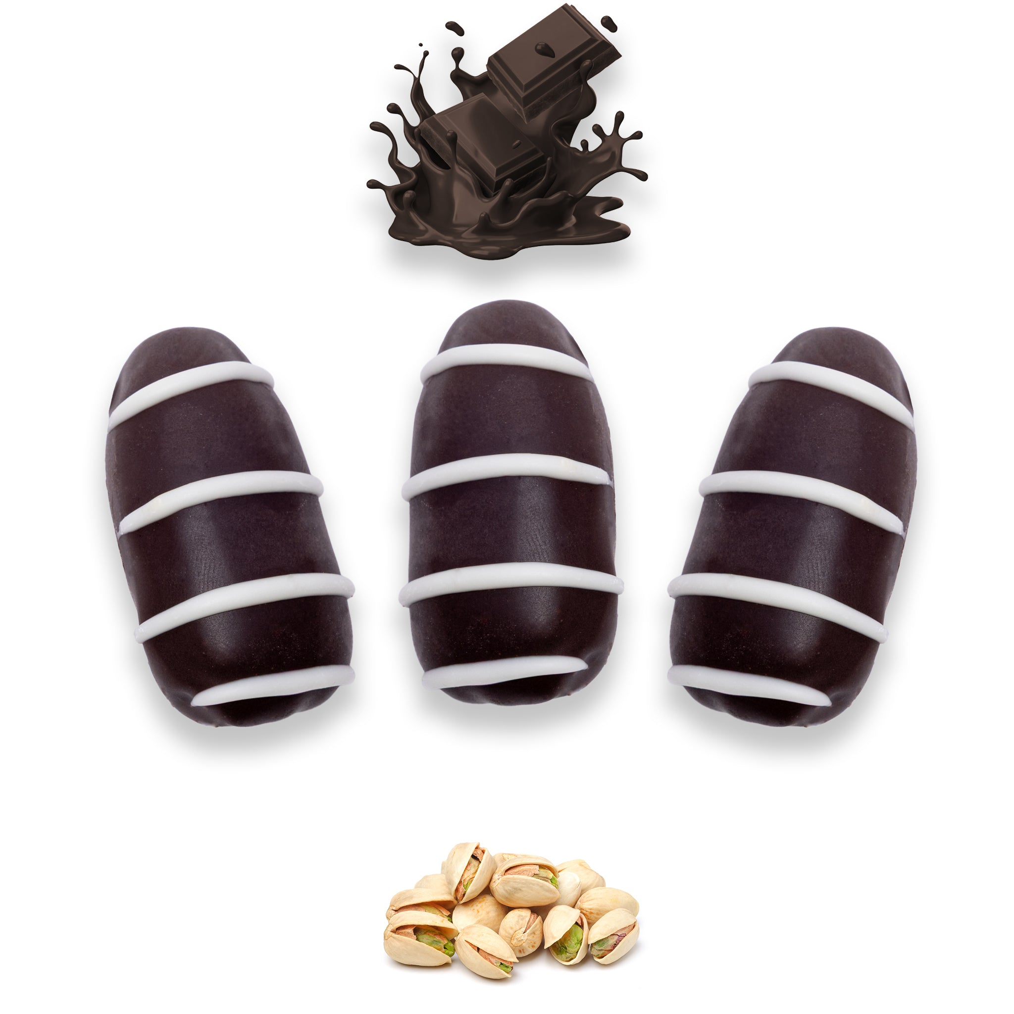 Coffee Chocolate Dates Stuffed With Nuts - Full Dipped