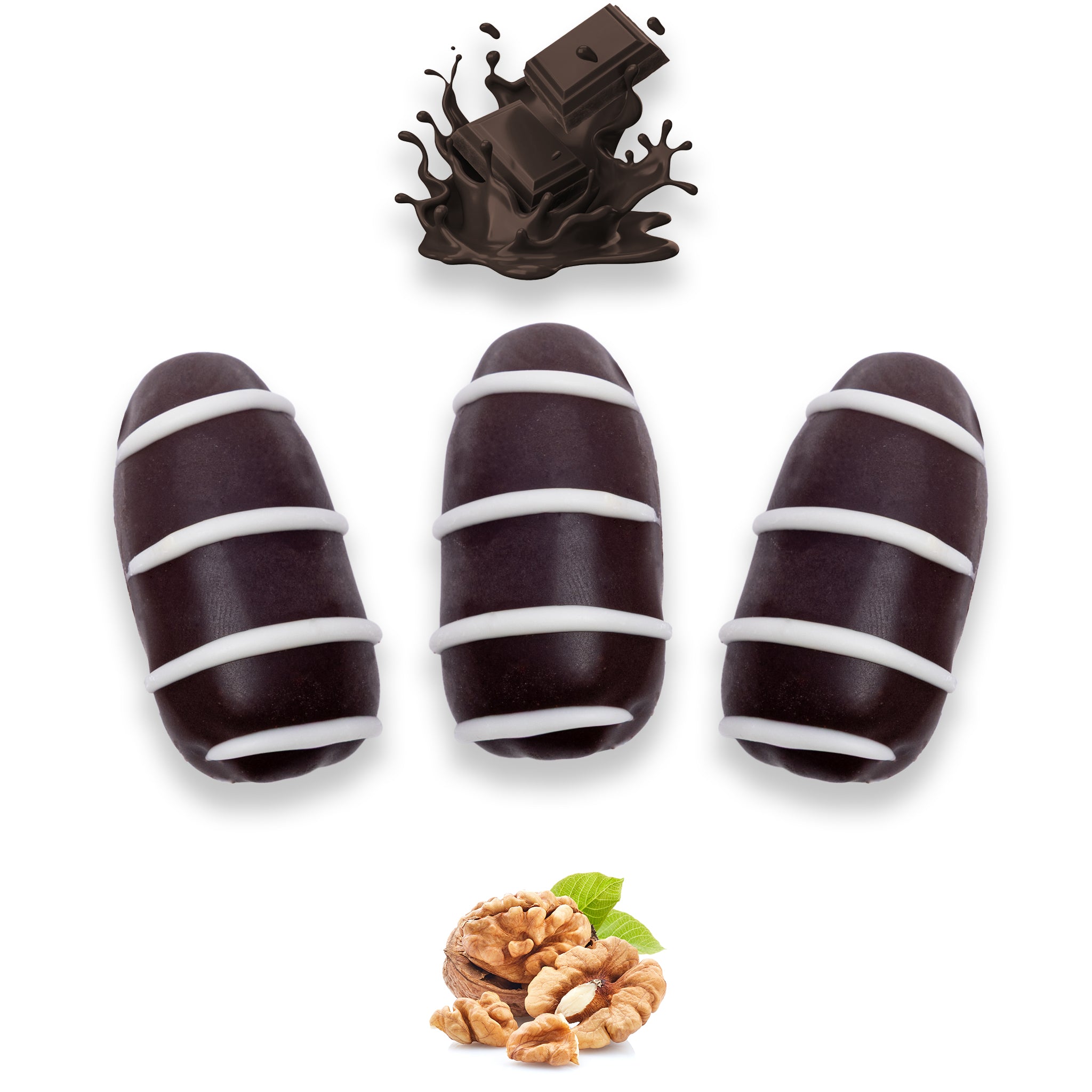 Dark Chocolate Dates Stuffed With Nuts - Full Dipped