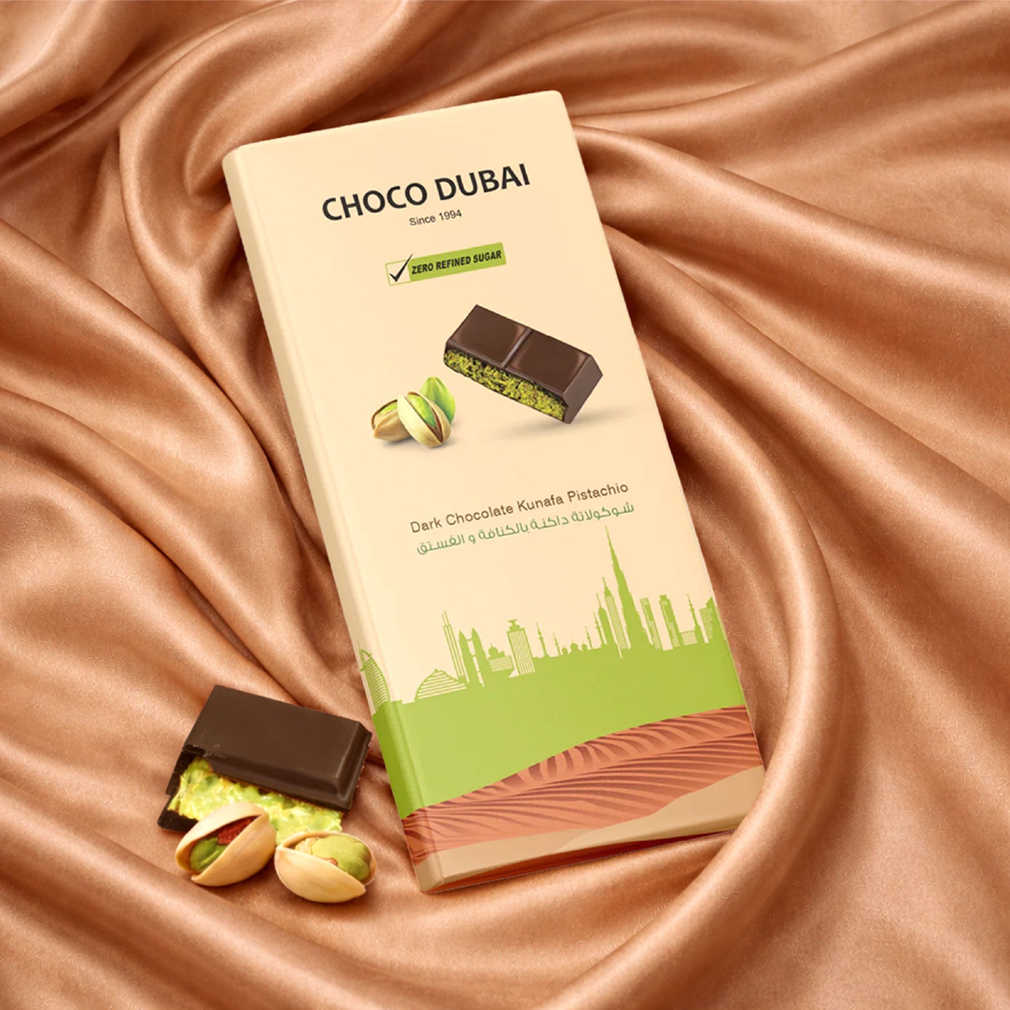 Viral Dark Chocolate Kunafa Pistachio – 100g