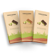 Dubai Chocolate Kunafa Pistachio Offer - 2 Dark & 1 Caramel