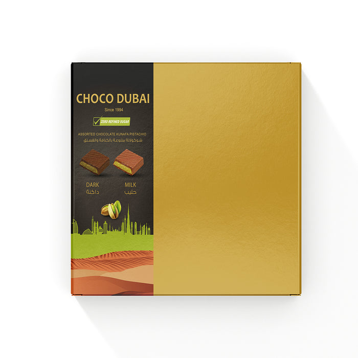 Dubai Chocolate Assorted Chocolate Kunafa Pistachio 180g – Zero Refined Sugar 9pcs Gift Box