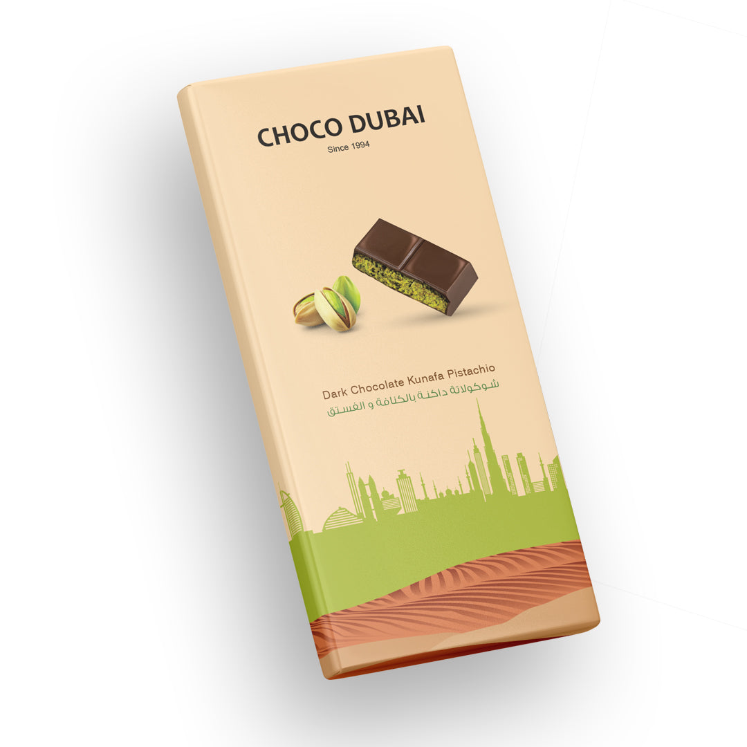 Dubai Chocolate Kunafa Pistachio Offer - 2 Dark & 1 Caramel