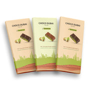 Dubai Chocolate Kunafa Pistachio Zero Refined Sugar Chocolate Offer – 2 Dark + 1 Milk