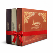 Three books bound together with a red ribbon on a white background, featuring 'Jewels' branding.
