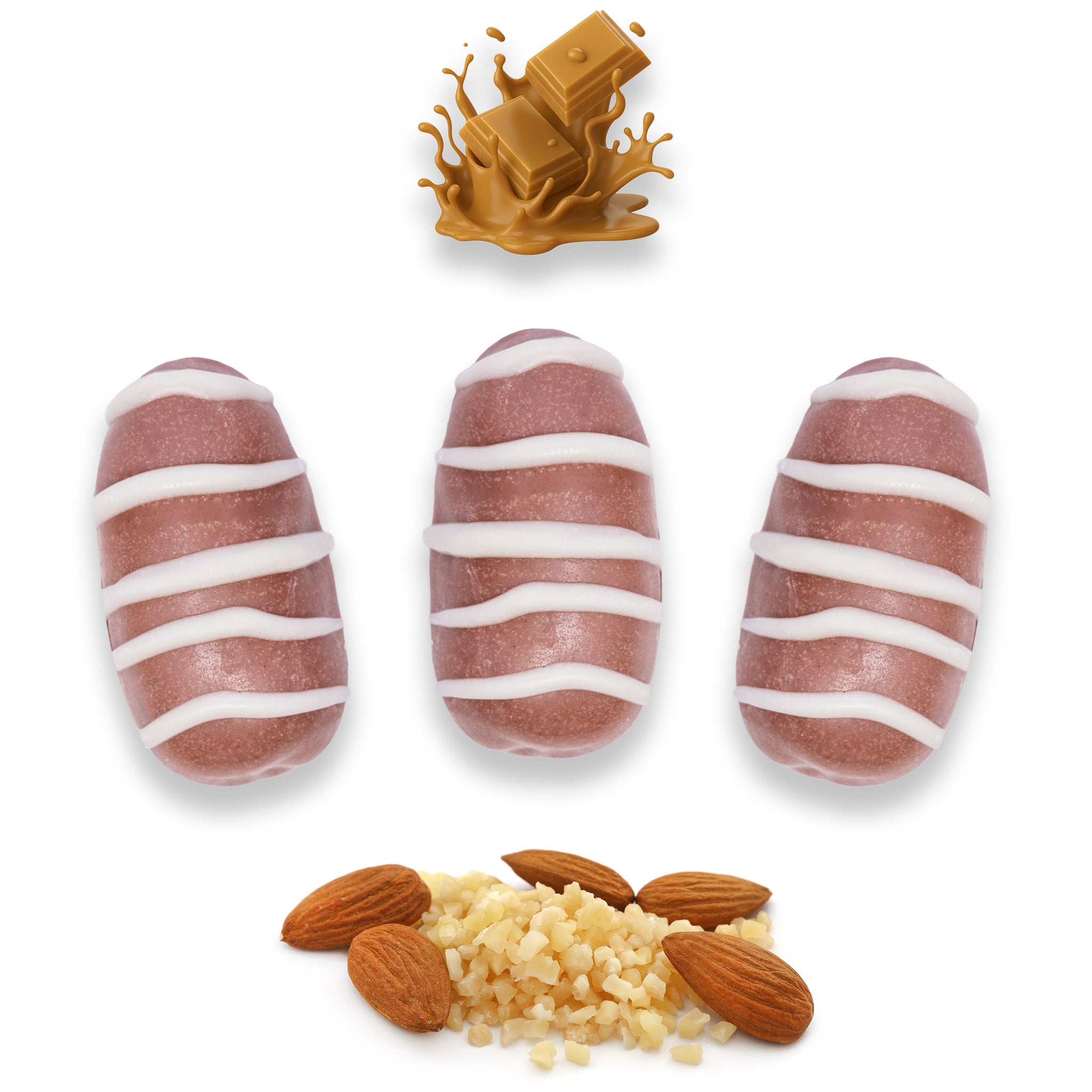 Caramel Chocolate Dates Stuffed with Nuts - Full-Dipped