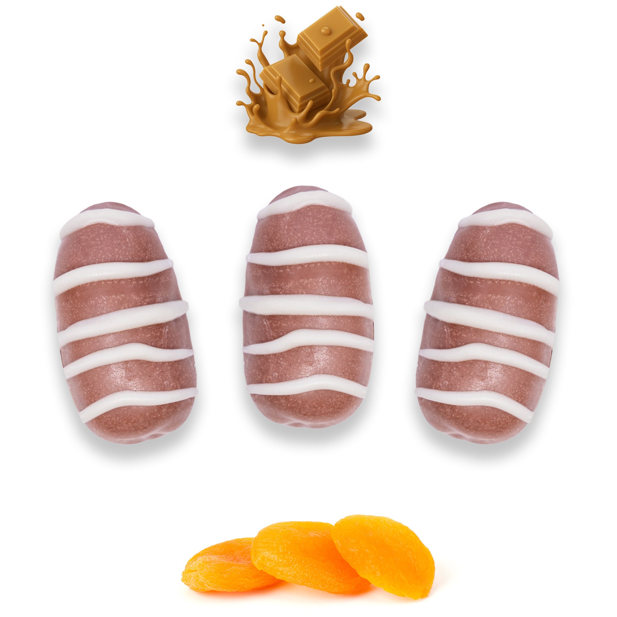 Caramel Chocolate Dates Stuffed with Nuts - Full-Dipped