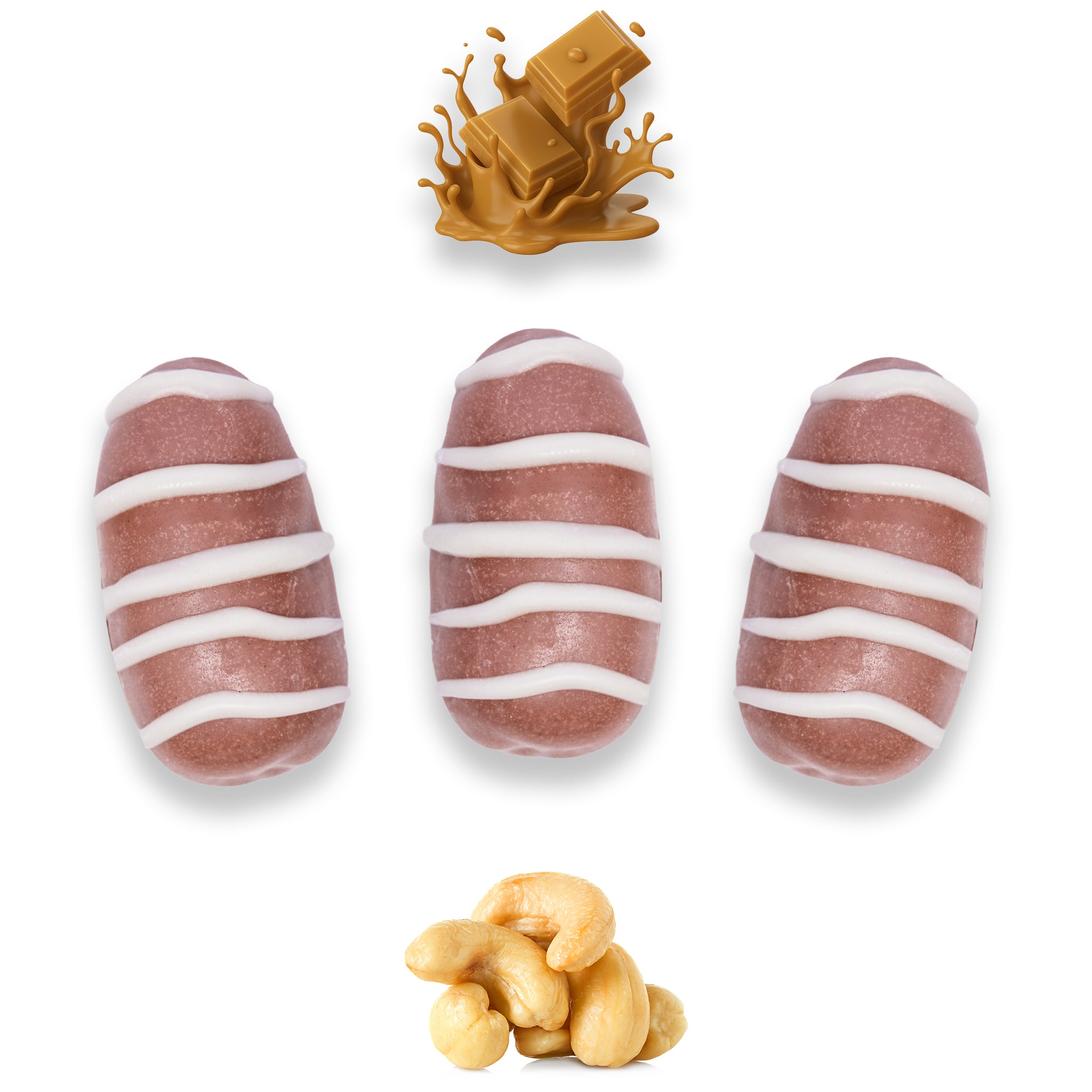 Caramel Chocolate Dates Stuffed with Nuts - Full-Dipped