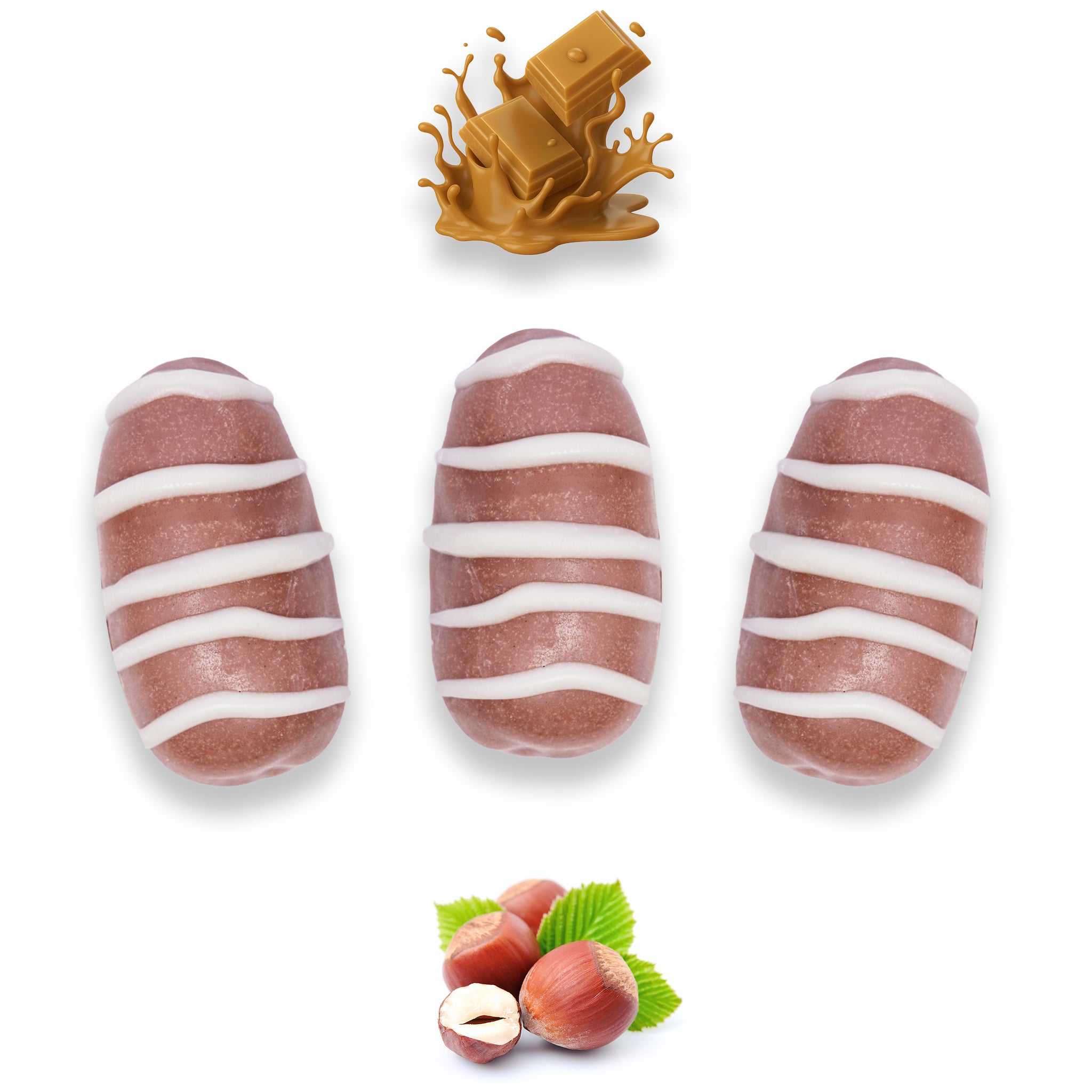 Caramel Chocolate Dates Stuffed with Nuts - Full-Dipped