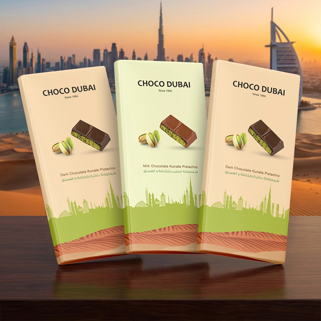 Viral Kunafa Pistachio Chocolate Offer 2 Dark & 1 Milk