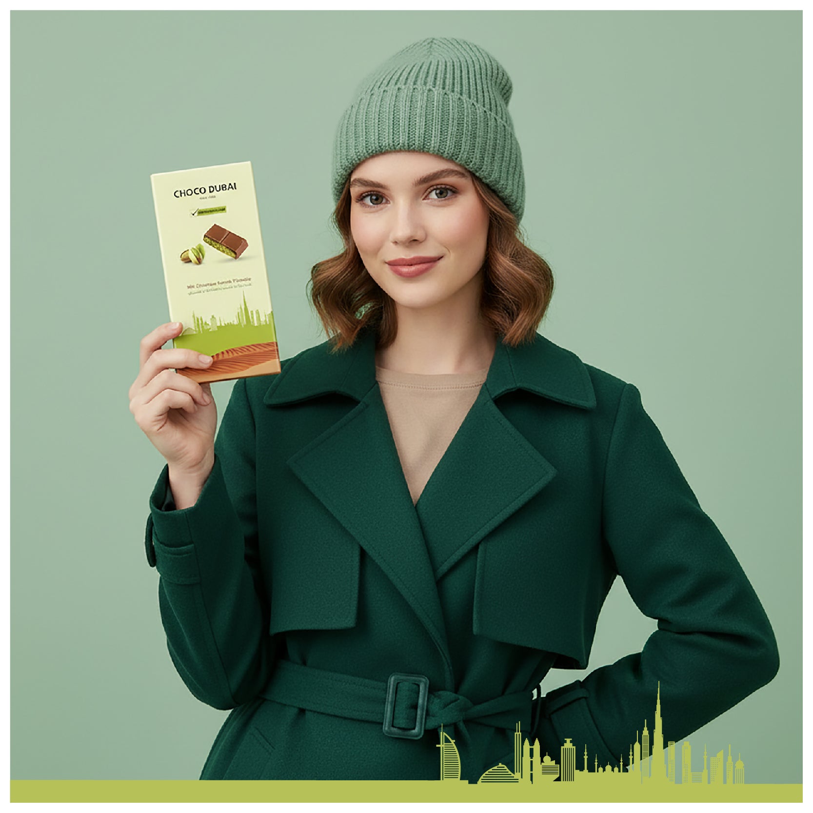 Milk Chocolate Kunafa Pistachio 100 GM (Zero Refined Sugar)