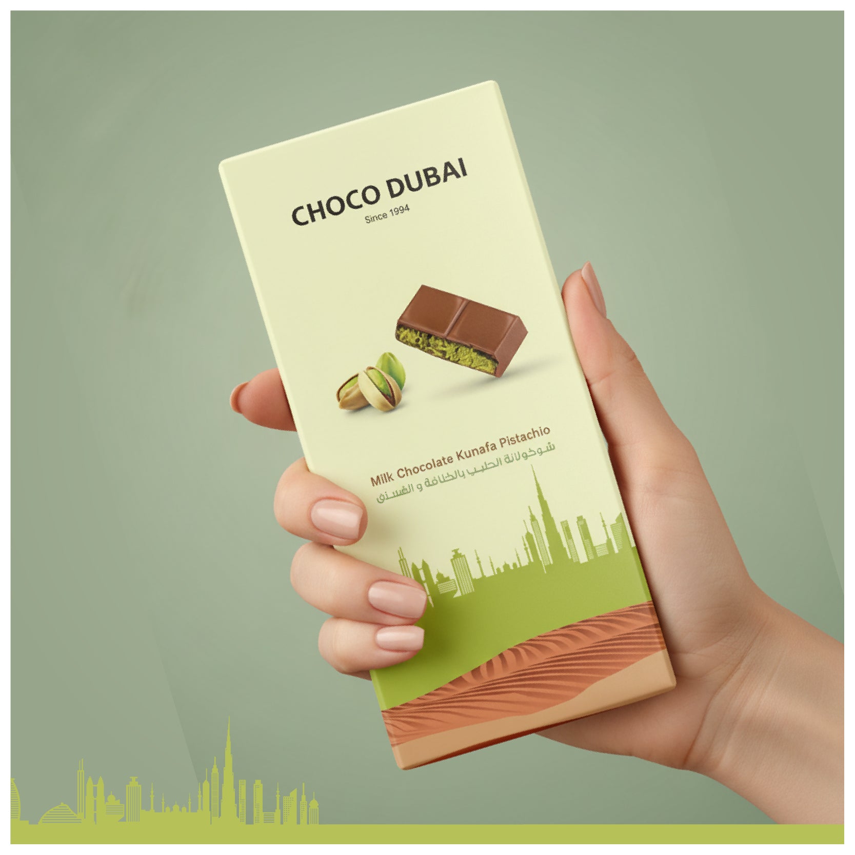 Milk Chocolate Kunafa Pistachio 100 GM