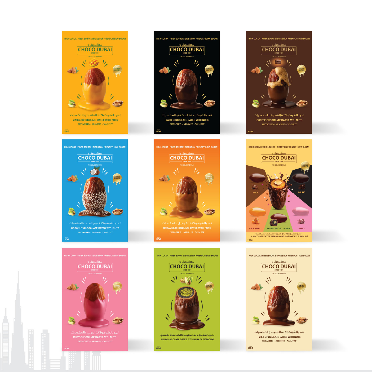 Choco Dubai Chocolate Dates – 9 Flavours | Limited Offer Deal