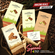Dubai Kunafa Chocolate 4-Pack Bundle | Milk, Zero Sugar, Caramel & Lotus Biscoff