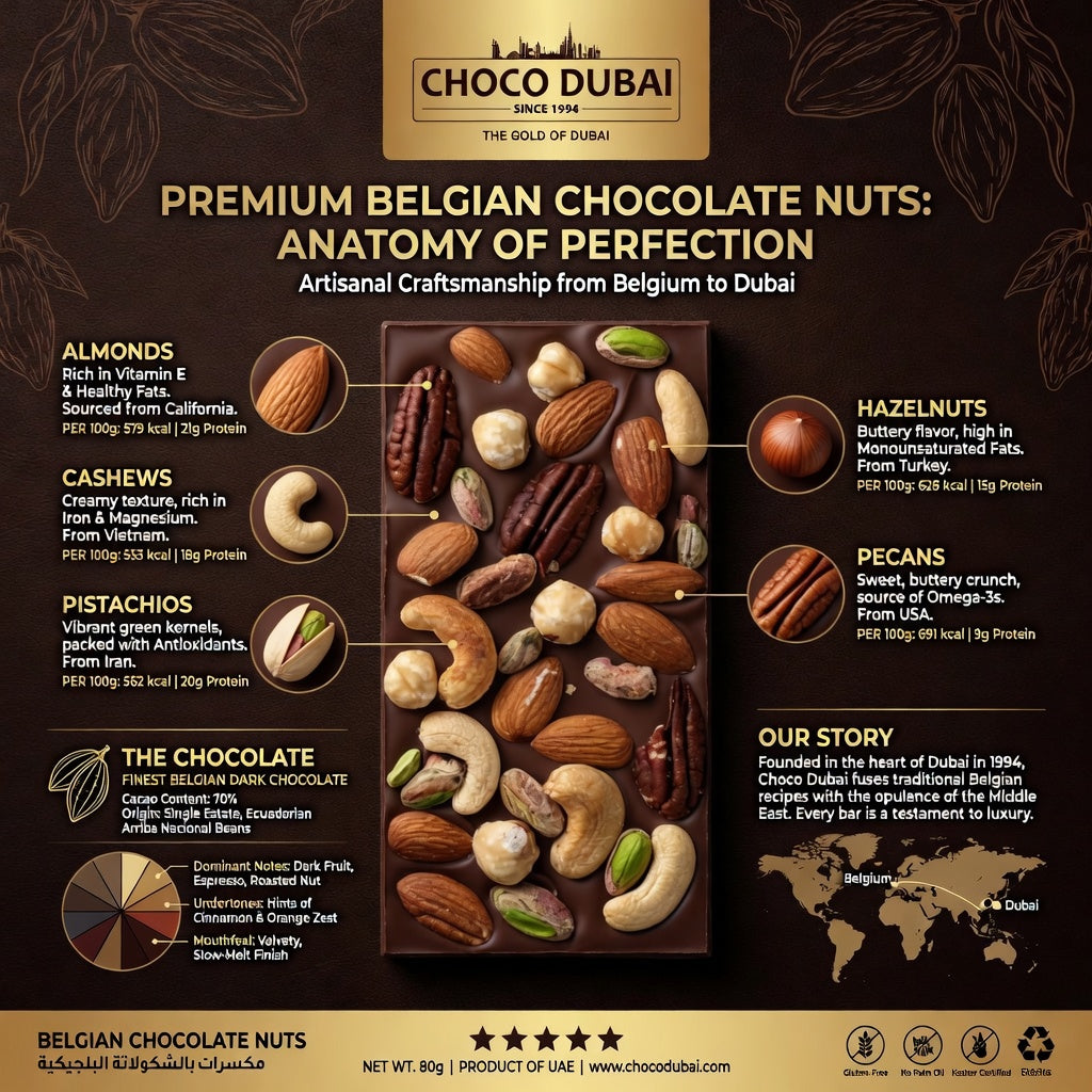 Belgian Chocolate Mixed Nuts Bar (80g)