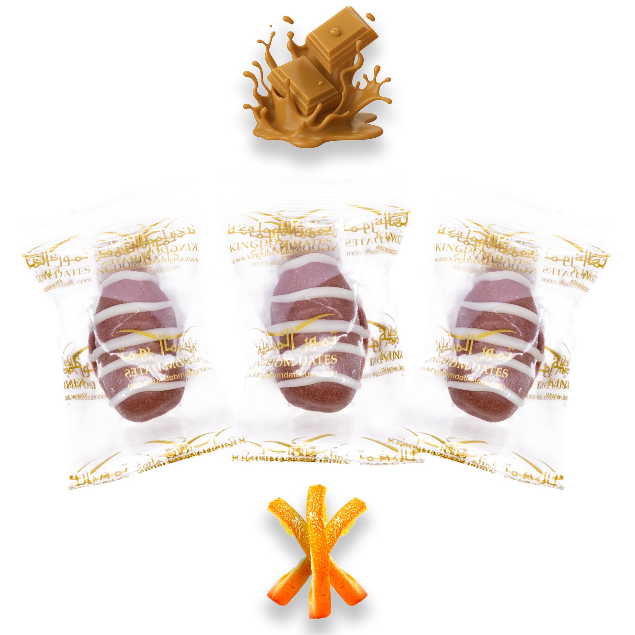 Caramel Chocolate Dates Stuffed with Nuts - Full-Dipped (Wrapped)