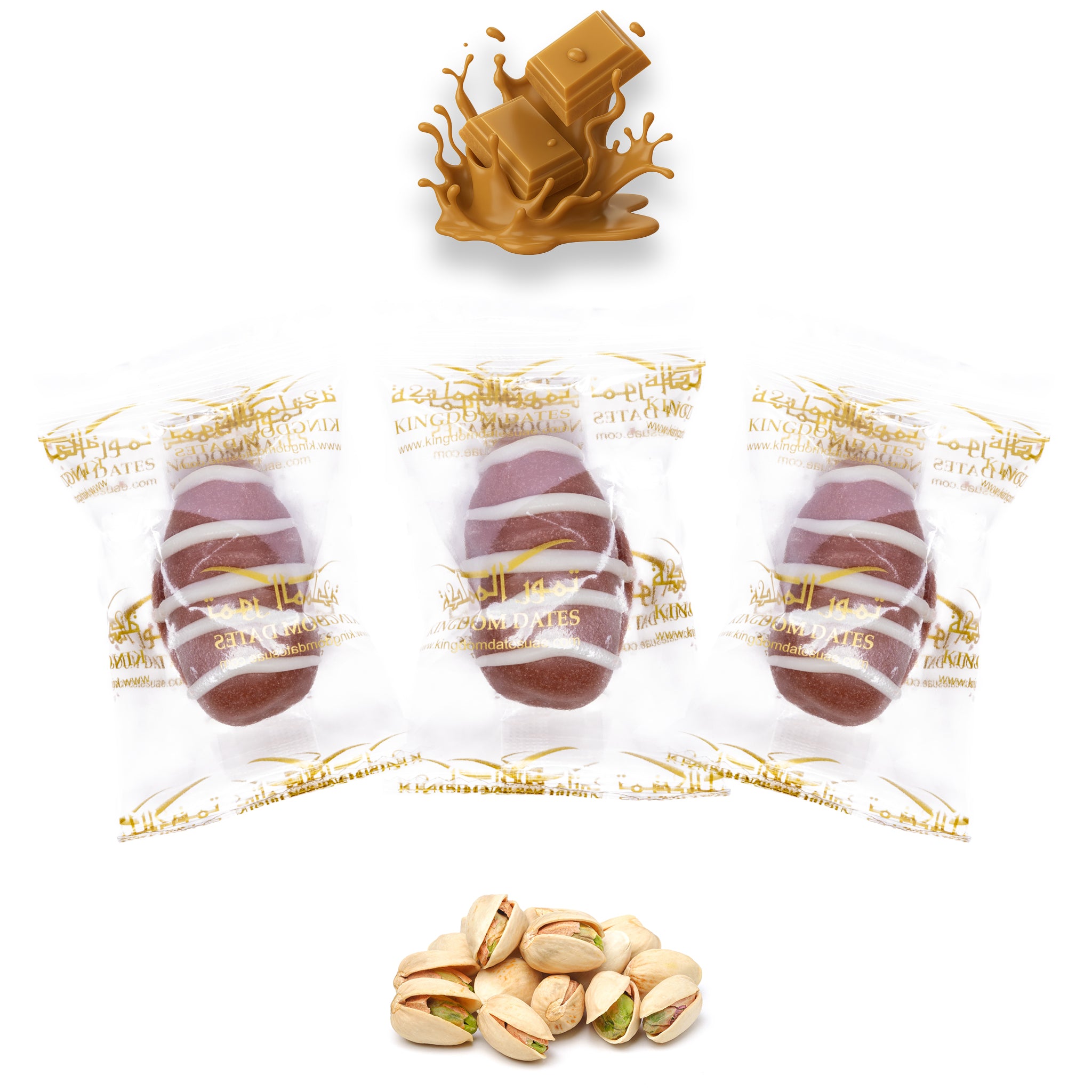 Caramel Chocolate Dates Stuffed with Nuts - Full-Dipped (Wrapped)