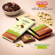 Viral Kunafa Pistachio Chocolate 2 Dark & 1 Milk Zero Refined Sugar