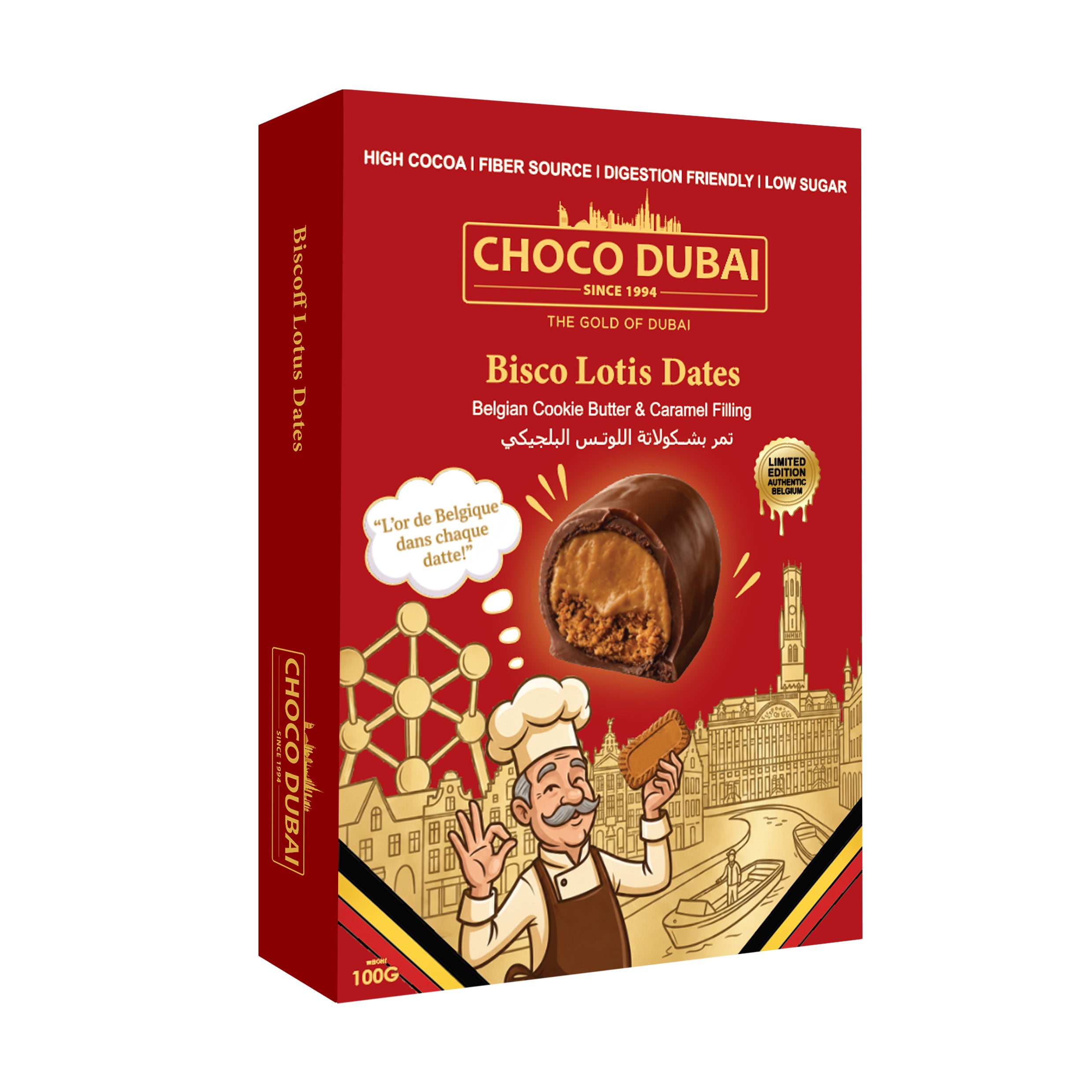 Choco Dubai Trio Offer – Croissant, Bisco Lotis & Tiramisu Chocolate Dates 3×100g