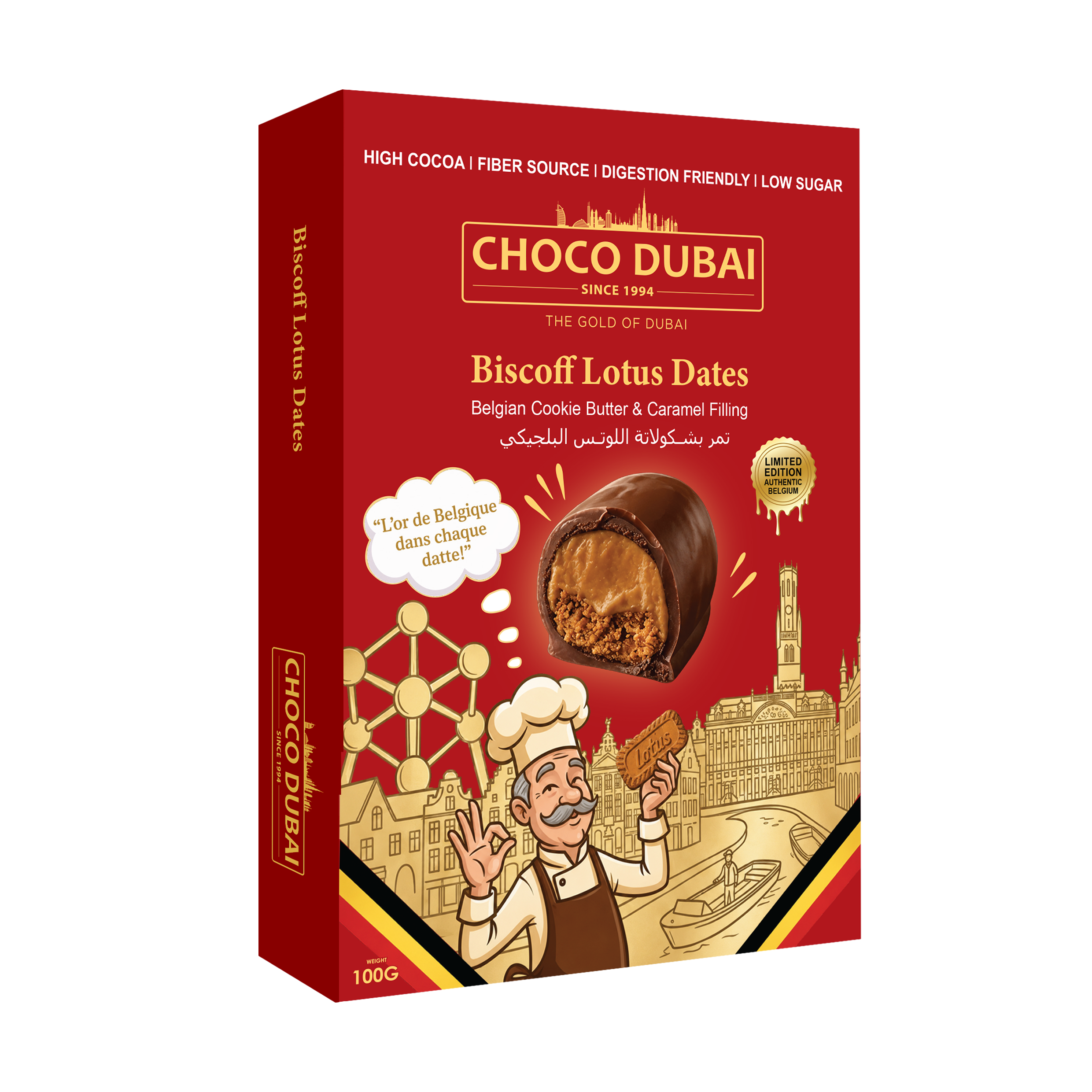 Biscoff Lotus Dates 100g | Belgian Cookie Butter & Caramel Filling