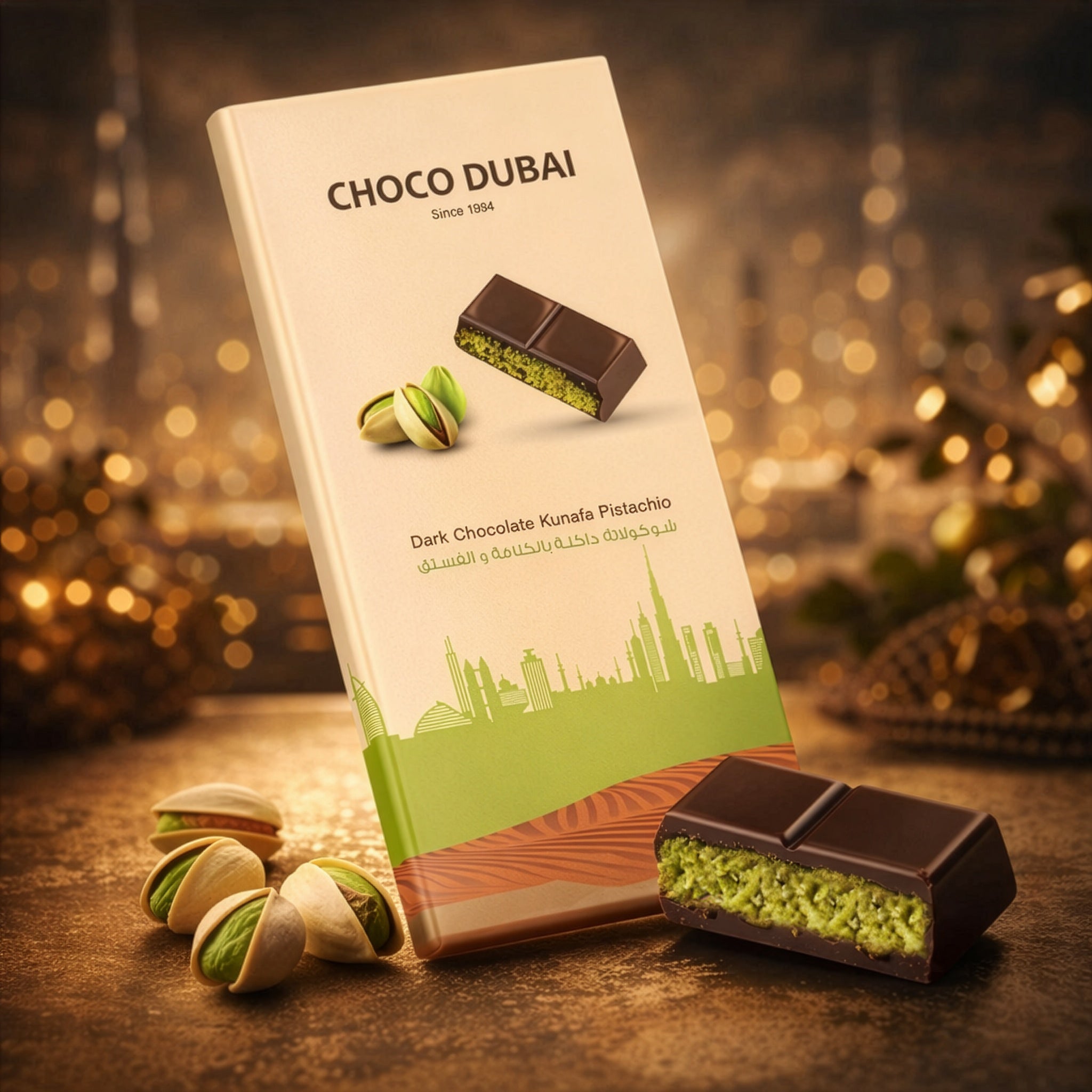 Viral Dark Chocolate Kunafa Pistachio – 100g