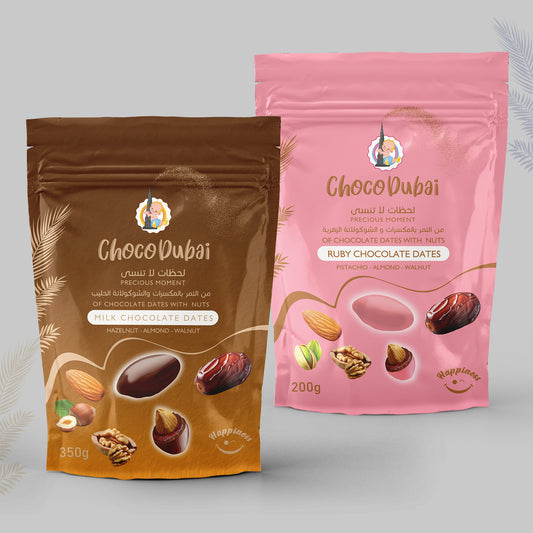 Milk 350 GM + Ruby Chocolate Dates With Nuts 200 GM