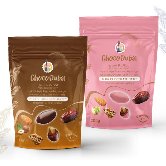 Milk 350 GM + Ruby Chocolate Dates With Nuts 200 GM