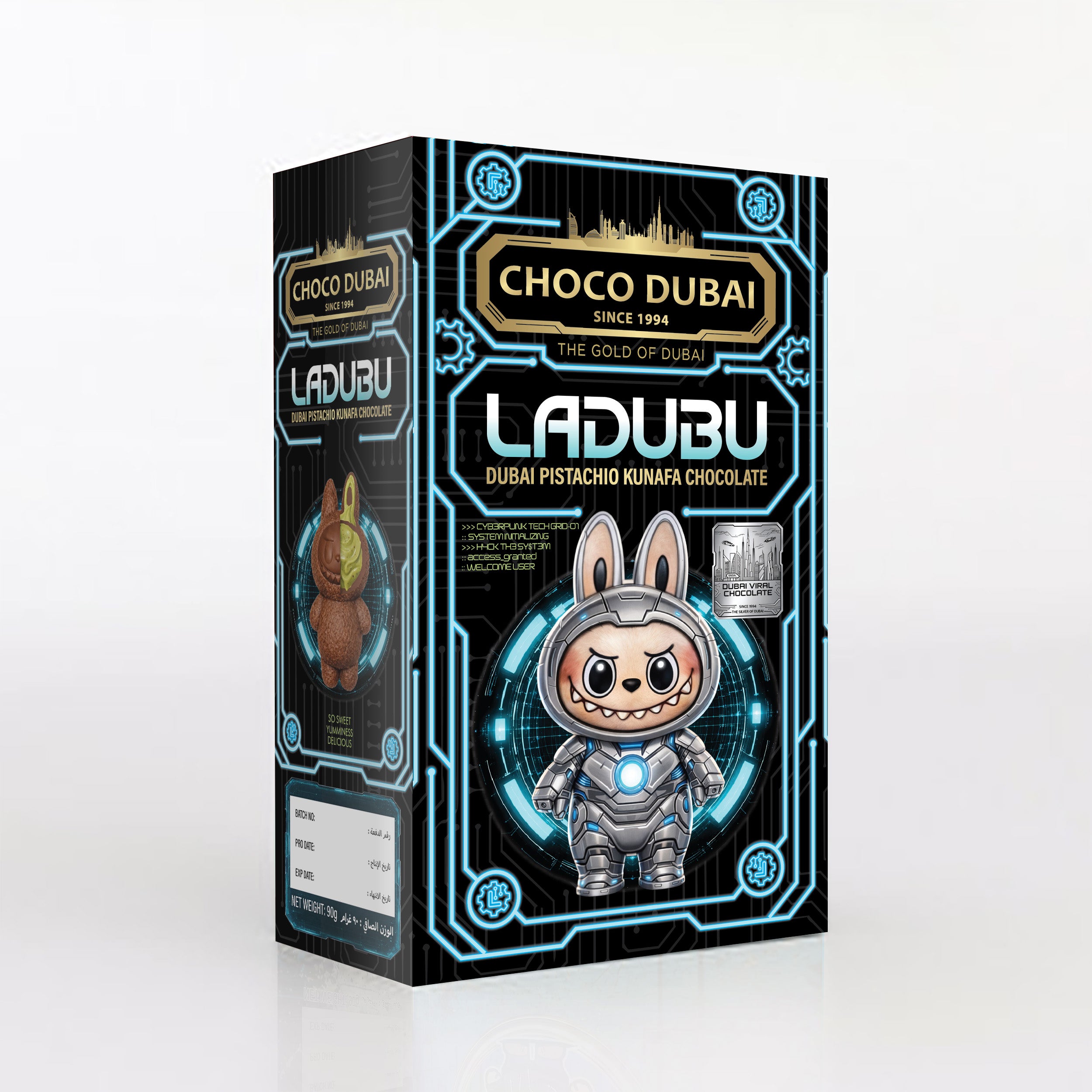 LADUBU Dubai Pistachio Kunafa Chocolate – 90g