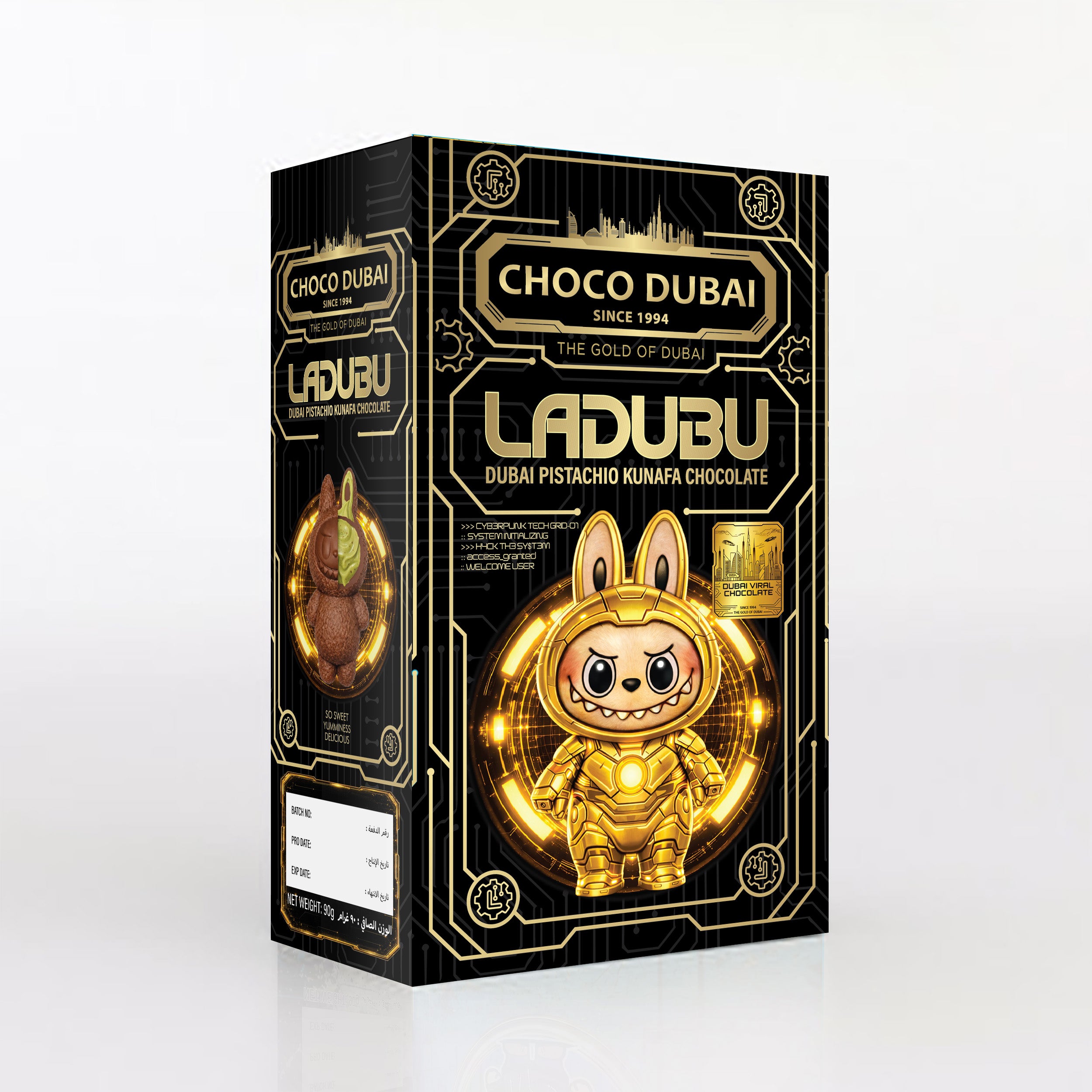 LADUBU Dubai Pistachio Kunafa Chocolate – 90g