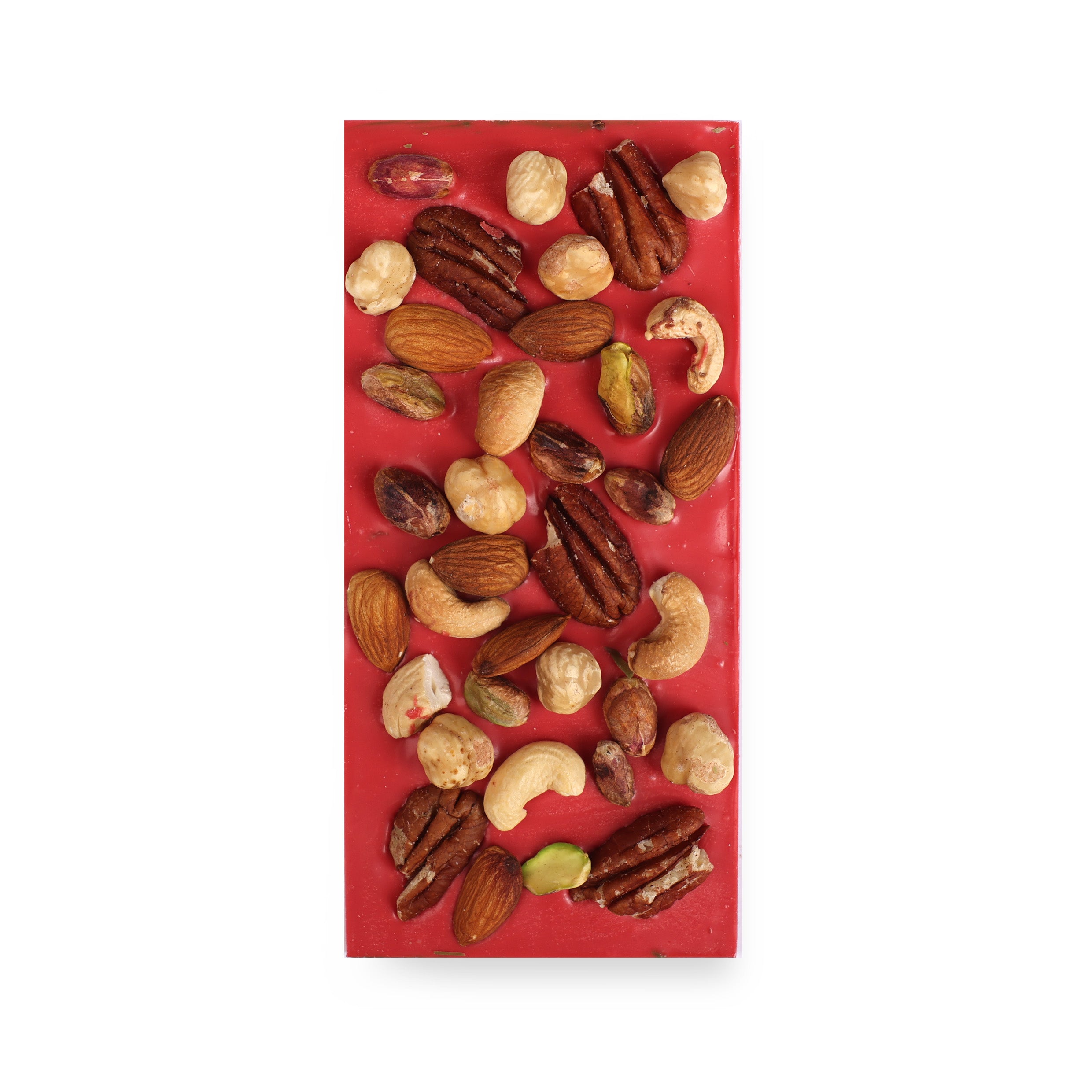 Belgian Ruby Chocolate Mixed Nuts Bar, 80g